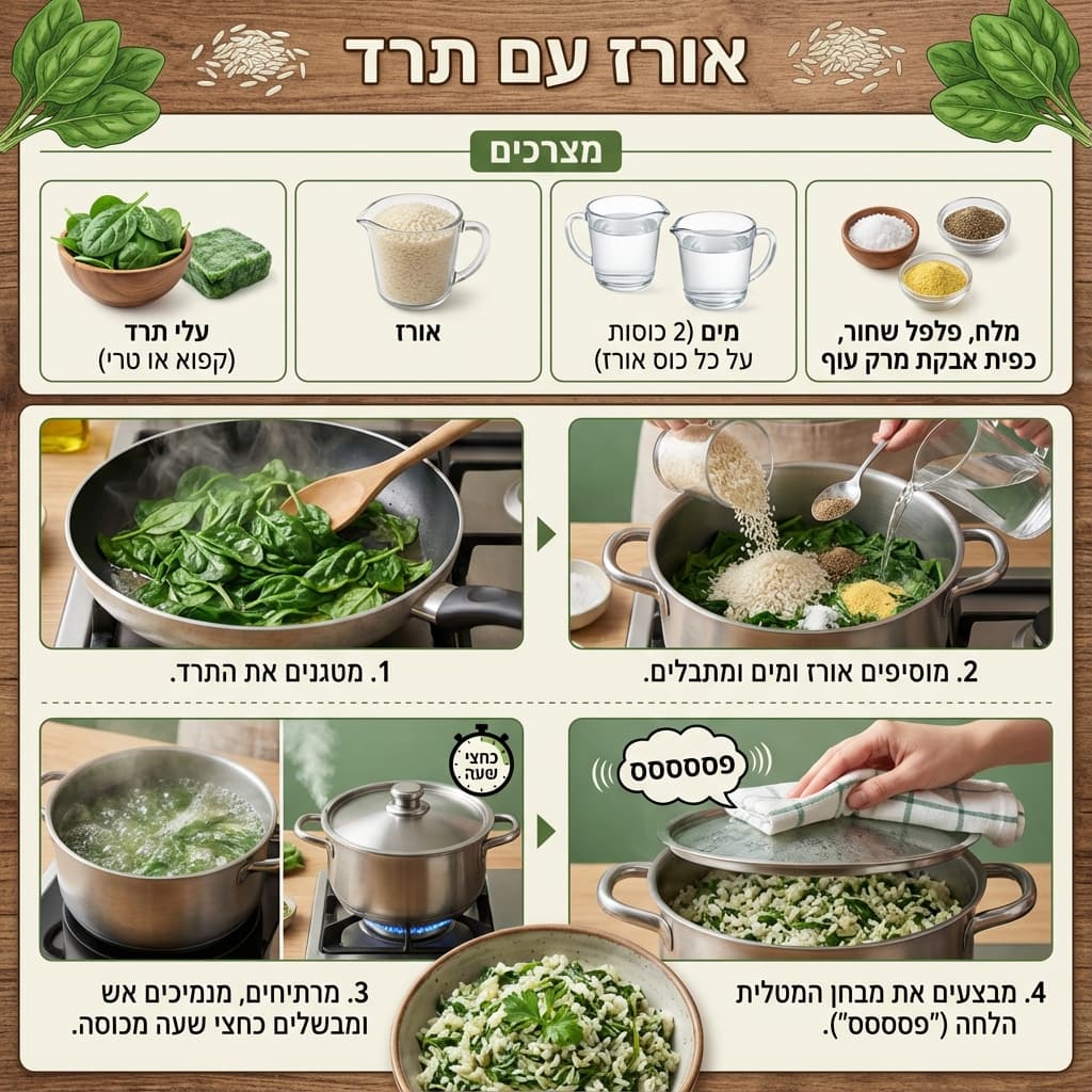 אורז עם תרד