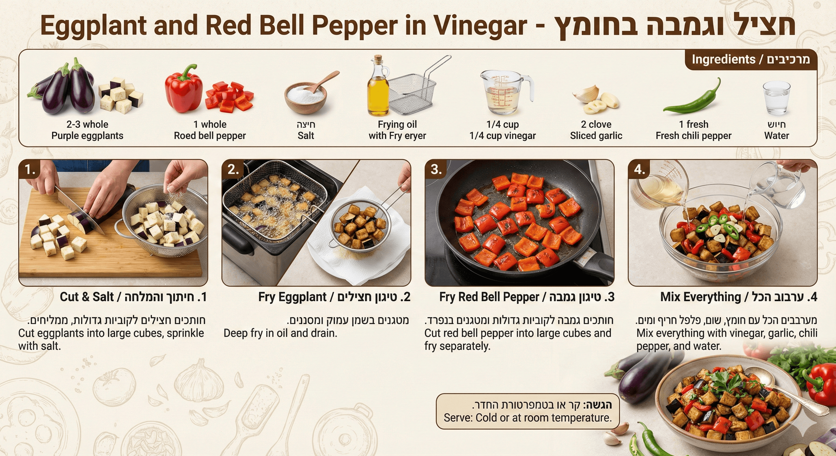 חציל וגמבה בחומץ