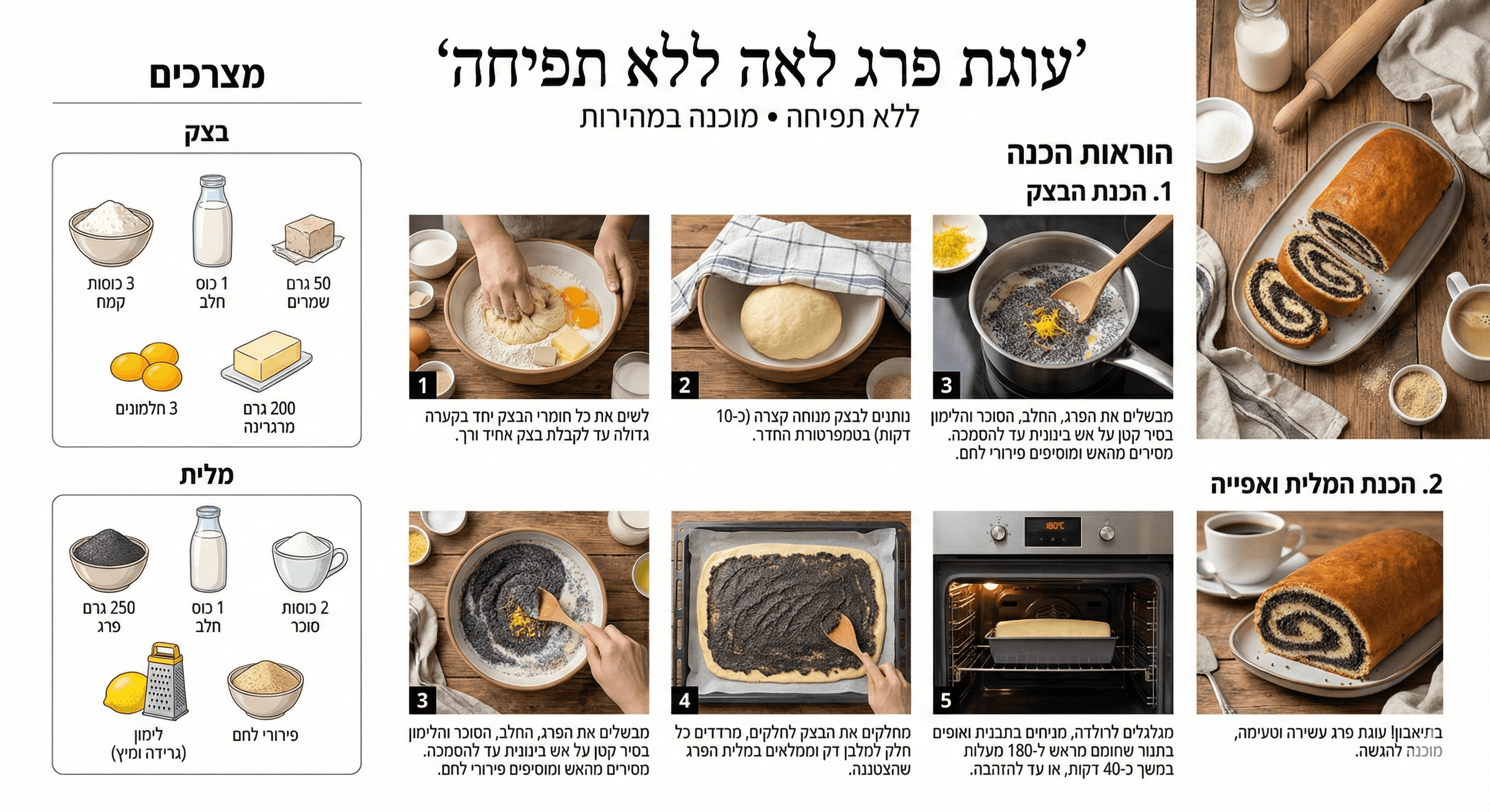 עוגת פרג לאה ללא תפיחה