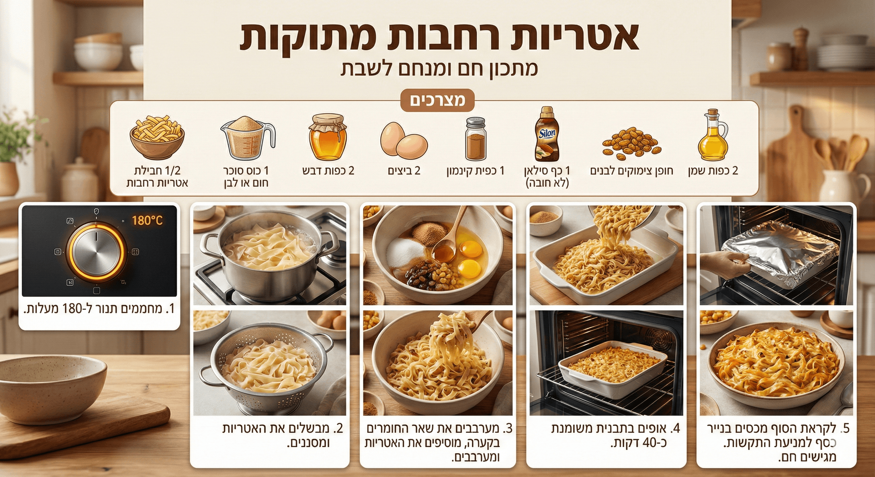 אטריות רחבות מתוקות